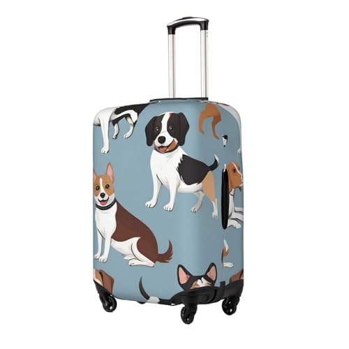 Dogs Print Fashionable Suitcase Cover Personalized Luggage Protector for Travel and Business2