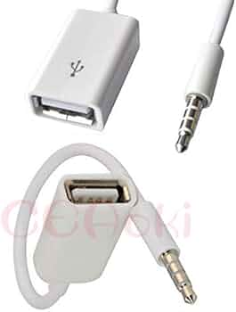 車用品 AUX 変換ケーブル コンバーターケーブル ホワイト 15cm 2点 車用品 AUX 変換ケーブル コンバーターケーブル ホワイト 15cm 2点 車