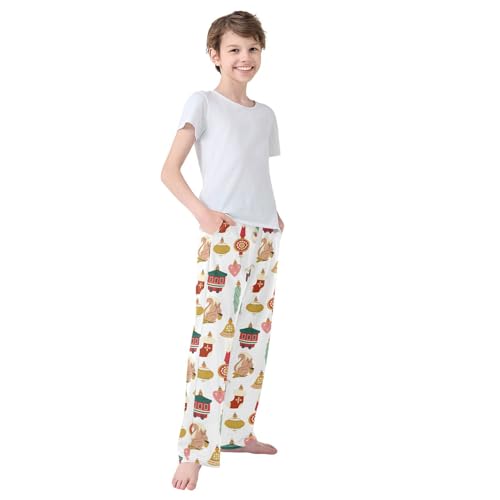 Boys' Pants Animal Sock Christmas Long Bottoms Jogger Pants Elastic Waist Trousers with Pockets S-XL4