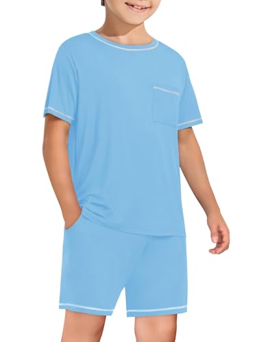 Tenue d'été 2 pièces pour garçons de 5 à 14 ans ensemble t-shirt et short en coton