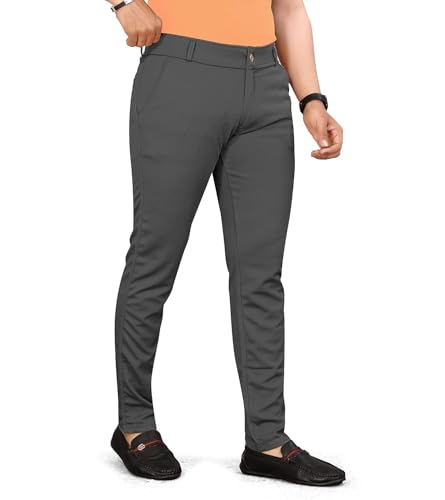 Image of Men's Slim Fit Formal Trousers, Cotton Blend Stretchable Office Wear Pants, Pants Combo