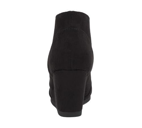 CITYCLASSIFIED “REX” ~ Women Lace Up Rounded Toe Low Wedge Ankle Bootie3