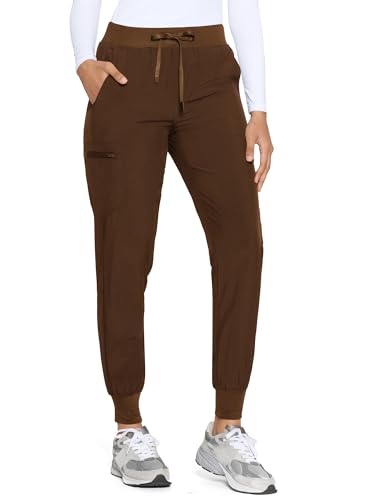 Image of COZYFIT Womens Scrub Pants - Soft Stretch Yoga Style with 5 Pockets, Slim Fit Jogger Scrubs Pants for Women