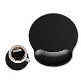 Ergonomic Wrist Support Gel Mouse Pad with Non-Slip Base, Comfortable for Laptop, Pain Relief, 9 x 10 in, Black