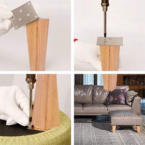 You's Auto 4 Pezzi Gambe Mobili in Legno Quadrate