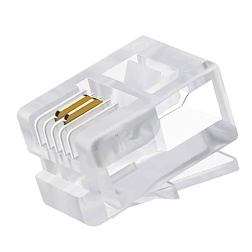 RJ11 Jack Telefon Kablo Ucu Konnektörü, 100 Adet