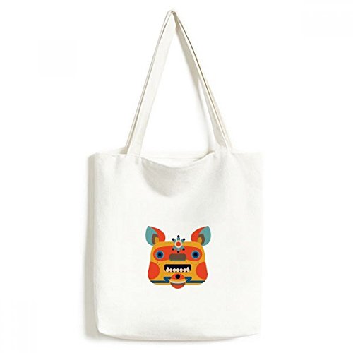 Sac de shopping style chinois monstre multicolore en tissu lavable pour vos sorties urbaines