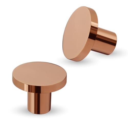 LAPO 6 Piece Knobs for Cabinets– Modern Stainless Steel Drawer Knob for Kitchen, Wardrobe, Cupboard, and Home Furniture (PVD Rose Gold Finish)