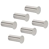 NearMoon Towel Hooks, Coat Hooks - Modern Decorative Hat Hangers Wall Mounted, Heavy Duty Utility Pegs for Hanging Bag Clothes, 6 Pack (Brushed Nickel)