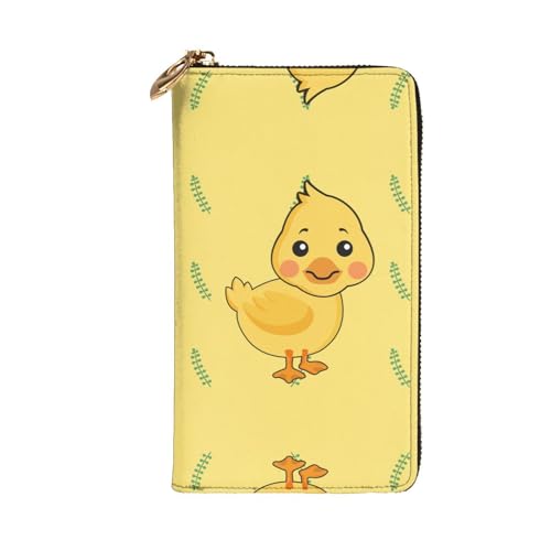 cartoon duck printing Women's leather long handheld wallet large capacity credit card zipper bag2