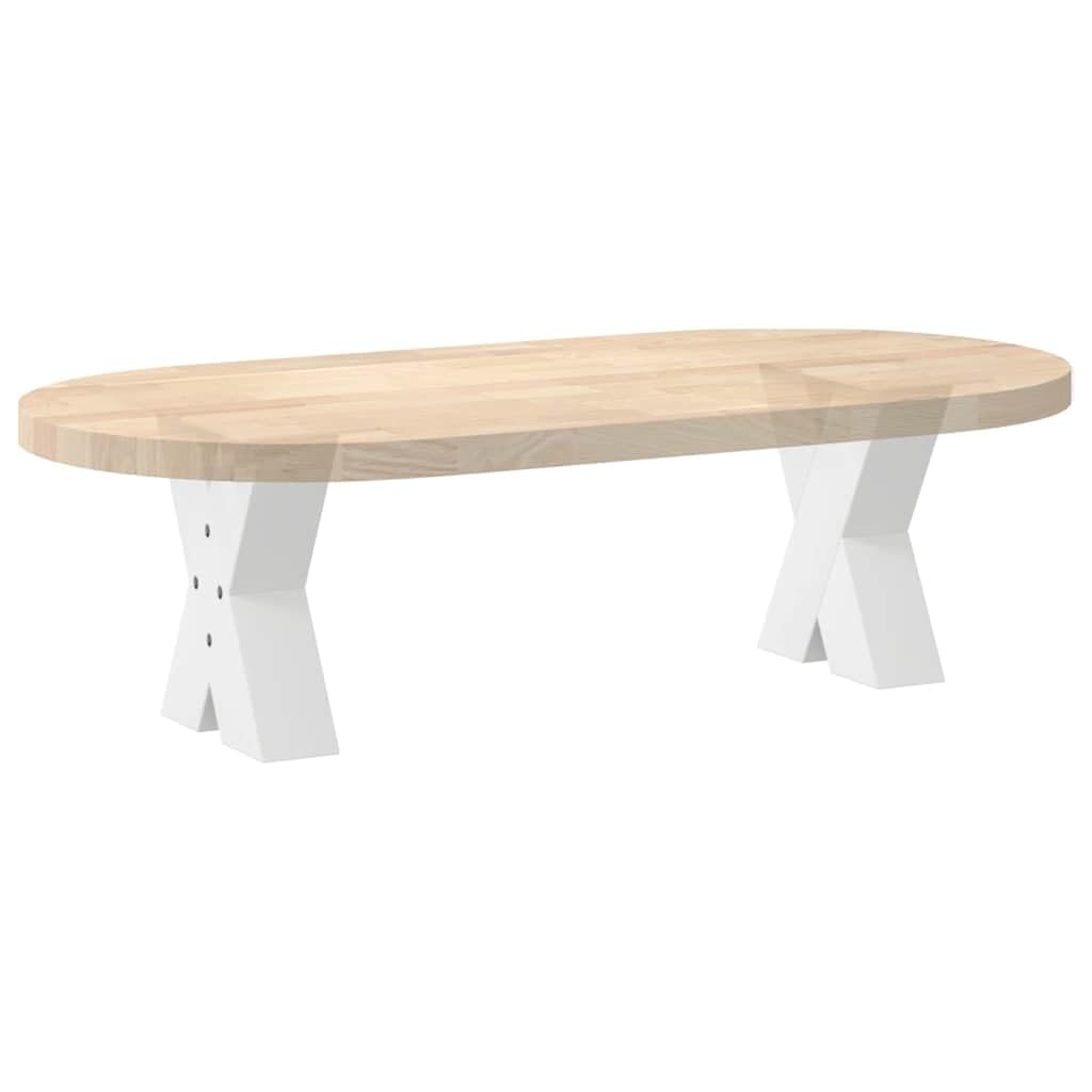 Nogi do stolika kawowego w kształcie litery X, 2 szt., białe, ze stali malowanej proszkowo, 40 x (30-31) cm, z regulowanymi nóżkami poziomującymi, do stolika kawowego, stolika pomocniczego