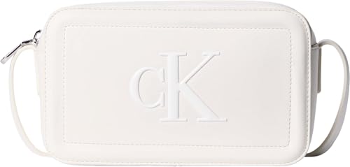 Calvin Klein Damen Bold Ck Camera Bag Lv04f3220g Crossover, White (White Alyssum)