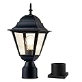 Windben Outdoor Post Light,Lamp Post Light Fixture,Post Lantern with Pier Mount Base,Matte Black,7.4in,Suitable for Gardens,Yards,Balconies,Passages or Entrances,etc