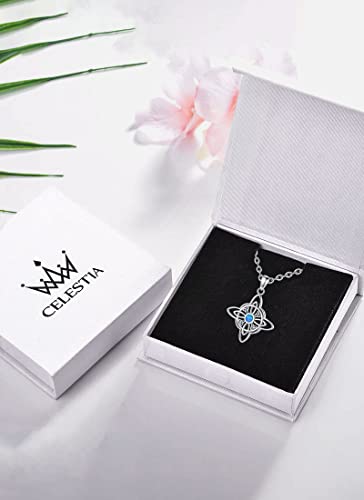 Amuleto de Plata con Ópalo Nudo Celestial para Mujer Amuleto de Plata con Ópalo Nudo Celestial para Mujer