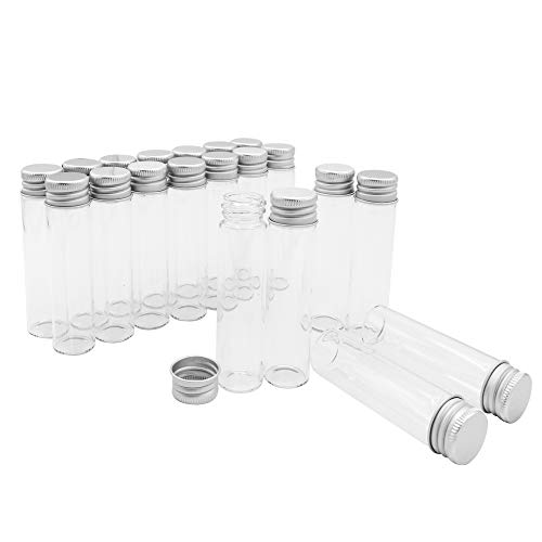 NCREEK ガラス製 小瓶 20本セット 透明 クリア 8cm×2cm 保管 保存 容器 小分け ビーズ パーツ 香水 (20ml)