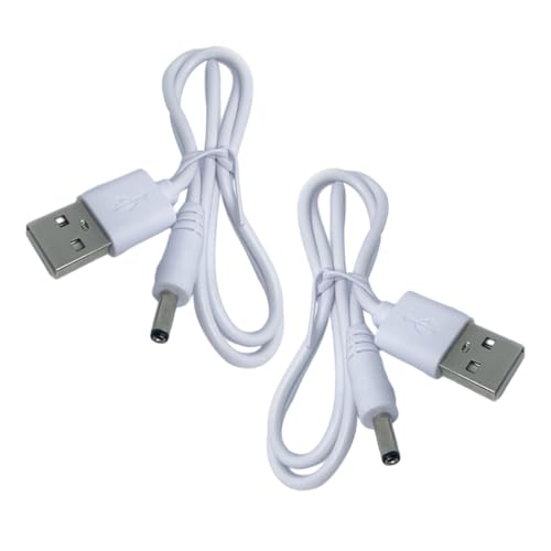 Kichvoe Cable de Carga USB a 3,5 X 1,35 Mm 2 Piezas Cable de Alimentación USB para Cargador de para Lámparas Ventiladores y Dispositivos Electrónicos Industriales