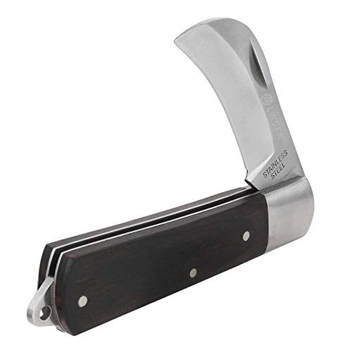 Linsen-Outdoors Falten Okuliermesser, Garten Taschen Knospungsmesser aus Edelstahl mit Einer Klinge mit Einer Gebogenen Kante und Einem Ergonomischen Griff Cover