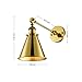 BAYCHEER Industrial Vintage Wall Sconce Wall Lamp Light Fixture with Cone Shade for Indoor Bar Warehouse Hallway Restaurant with E26 Light Bulb Socket, Gold