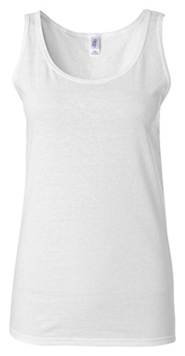 Gildan Ladies Soft Style Tank Top Vest (L) (White)