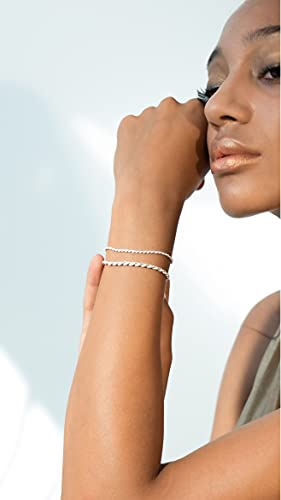 Miabella SSI004549AE Solid 925 Sterling Silver Italian 2Mm, 3Mm Diamond-Cut Braided Rope Chain Bracelet thumb #3