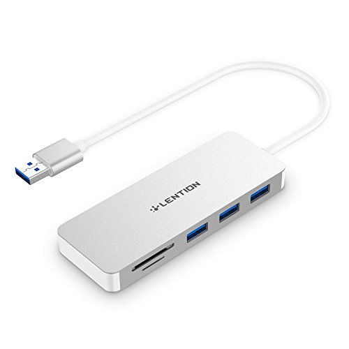 LENTION 3-Port USB 3.0 Type A Hub with SD/Micro SD Card Reader
