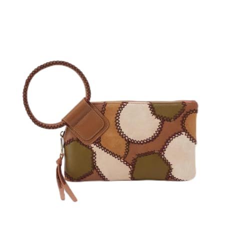 Image of HOBO Sable Leather Wristlet Clutch with Circular Handle, Zippered Closure, Credit Card Organizer, & Interior Zip Pocket