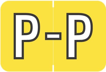 Doctor Stuff - File Folder Labels, Alphabet Letter P, Barkley/Sycom FABKM - BRAM Series Compatible Alpha Stickers, Yellow, 1" x 1-1/2", 126 Labels/Package