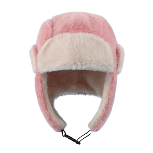 Kids Winter Trapper Hat Cozy Thermal Fleece Ushanka Earflap Cap Cute Windproof Fur Cap for Outdoor Ski Accessories