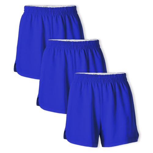 Soffe Girls Authentic Cheer Shorts 2.75 Inseam Royal Large (3-Pack)