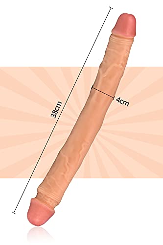 Dildo mit Stossfunktion für Frau Doppeldildo 38.1 cm Realistische Analdildo Penis Dong Analplug für Vaginal G-Punkt und Analstimulation Sexspielzeug für lesbische Frauen Roluck – Bild 7
