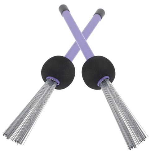 Yardwe 2pcs Drum Brush Kit Steel Wire Drumsticks for Percussion Drum Accessories Easy Grip and Versatile Use Music Performance