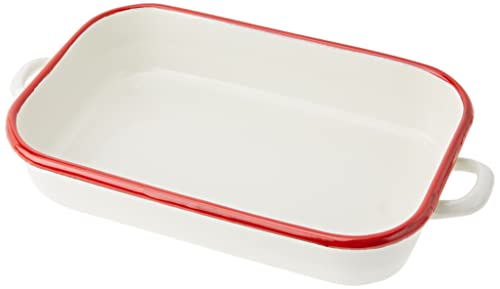 Ibili RUSTIDERA con Asas 32CM Bordeaux, Stainless Steel, Blanco/Rojo, 32 Centimeters cm