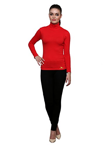 Image of LE BOURGEOIS Women Slim Fit Casual Full Sleeve Highneck /Turtle-Neck Cotton Top