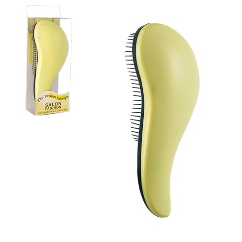 ヘアブラシ ヘアケア 艶髪 絡まない 静電気防止 サラサラ ツヤツヤ 美髪 つや髪 髪質改善 プチプラ 携帯用 持ち運び コンパクト 小さい 小さめ ミニ くし ギフト プレゼント かわいい おしゃれ お出かけ用 彼女 子供 妻 (黄, L)