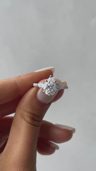1-3 Carat Pear Shaped IGI Certified Lab Grown Diamond Rings for Women 10K 14K 18K Gold Three Stone Diamond Engagement Rings for Her (D Color VVS Clarity)4