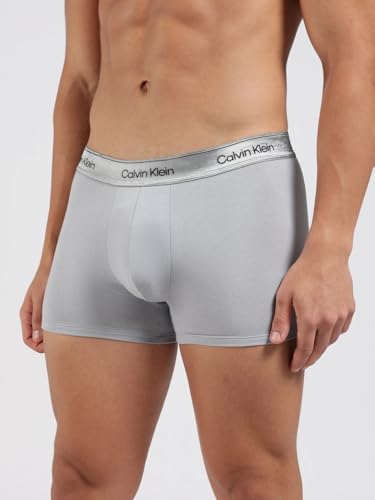 Image of Calvin Klein underwear Black Solid mid Rise Trunks - Pack of 3