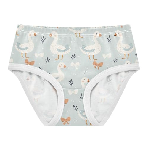 ZZKKO Farm Goose Bow Girls Underwear Toddler Panties for Girls Comfort Brief Size 2-8T