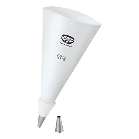 Dr. Oetker Spritzbeutel Baumwolle 35 cm, Universaladapter und zwei hochwertige Edelstahl-Tüllen inklusive Cover