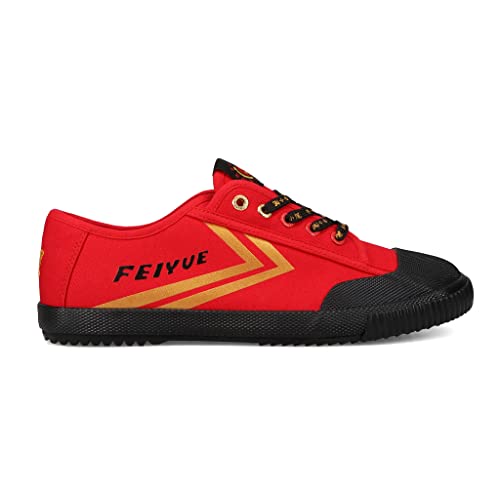 Feiyue Unisex X Bruce Lee 1920 Sneaker, Red/Black/Gold, 6 UK