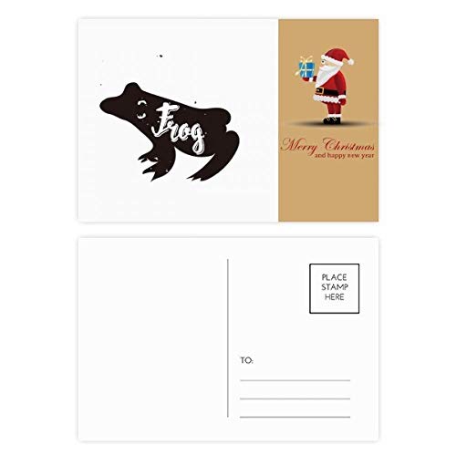 Cartes postales grenouille Père Noël noir et blanc pour vœux originaux