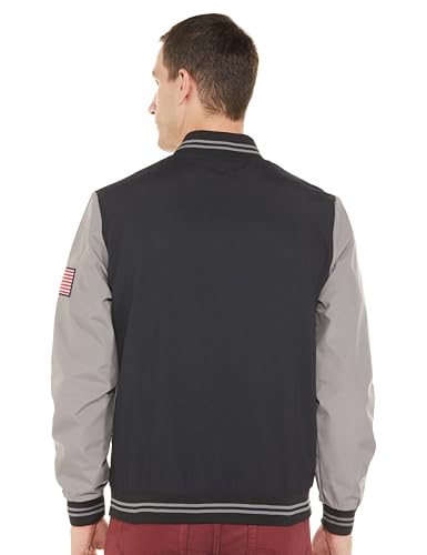 Image of Qube By Fort Collins Men's Polyester Standard Length Regular Fit Lightweight Varsity Jacket - Stylish, Comfortable, and Winter-Ready