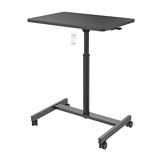 IKAYAA Mobiler Stehpult Pneumatisch Höhenverstellbar mit Hellholz Desktop und Verdickter Rahmen für Klassenzimmer, Büros und Zuhause (Black) Cover