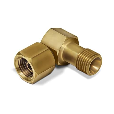 Verbindungswinkel Gas 1/4' Links 90 Grad Eckverbinder Messing für Gasschlauch Winkel für Gaskocher, Gasherd, Gasbackofen, Gastherme, Wohnmobil, Camping Cover