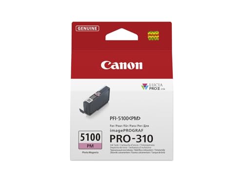 Canon PFI-5100PM – Cartouche d’Encre d’Origine pour imprimante Photo (1x Magenta Photo) – Compatible imagePROGRAF PRO-310