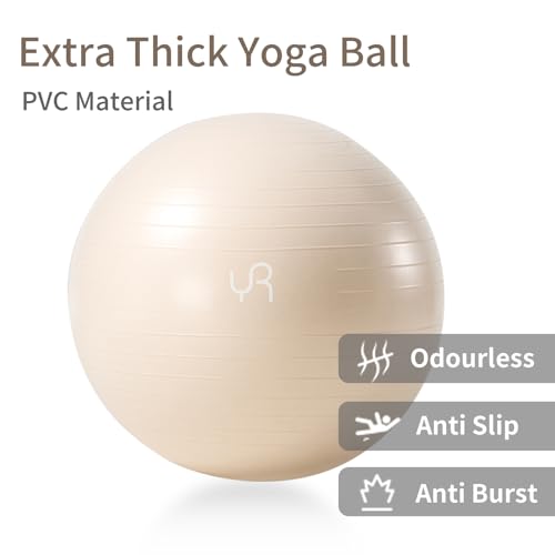 Anti Burst Yoga Bal 65cm Extra Dikke Gym Bal met Inhalatiebuis Antislip Oefenbal voor Yoga Pilates Arbeid Ballen Stoel voor Balans Core Training - Afbeelding 3