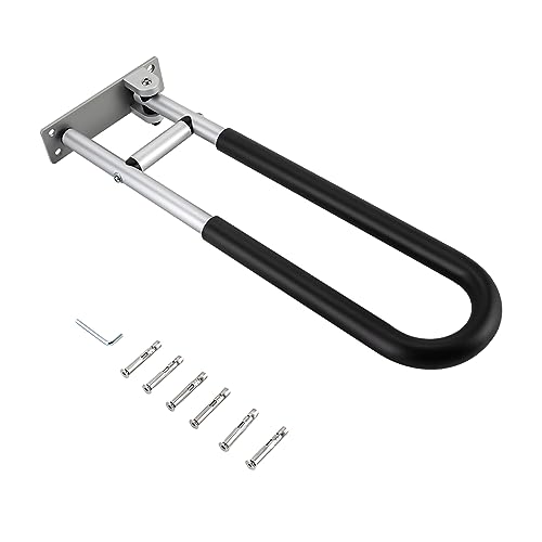 Lidhujnk 23.6 inch Foldable Handrail Grab Bars, Wall Mounted Toilet Support, Stainless Steel handrail, Disabled Toilet Toilet Barrier-Free Railing handrail for Disabled Elderly Mounted Bath Grips