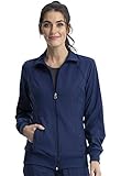 Cherokee Women's Infinity Zip Front Warm-Up Jacket, Navy, Medium
