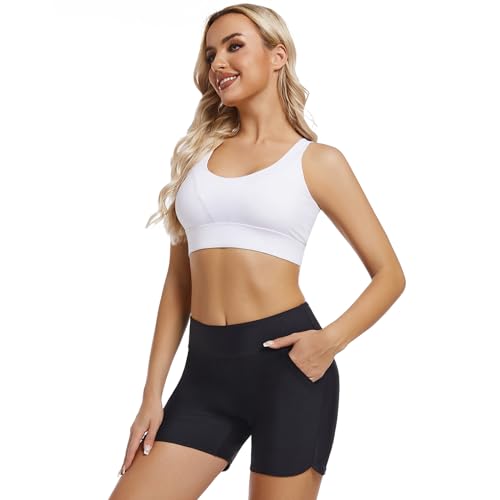 Women's High Waisted Swim Board Shorts with Pockets UPF50+ Quick Dry Bathing Suit Bottoms for Women2