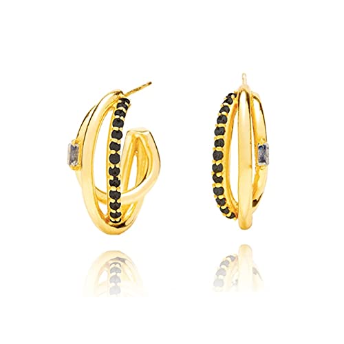 Boucles d'oreilles style noir diamant zircon : fini les bijoux ternes avec nos boucles femme