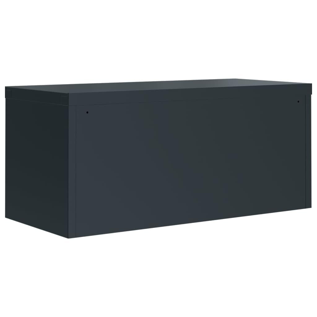 Szafa na akta, antracytowa, 90 x 40 x 130 cm, stal z 2 wkładanymi półkami i zamykanymi drzwiczkami, do organizacji biura i bezpieczeństwa dokumentów, wytrzymała powłoka proszkowa odporna na rdzę